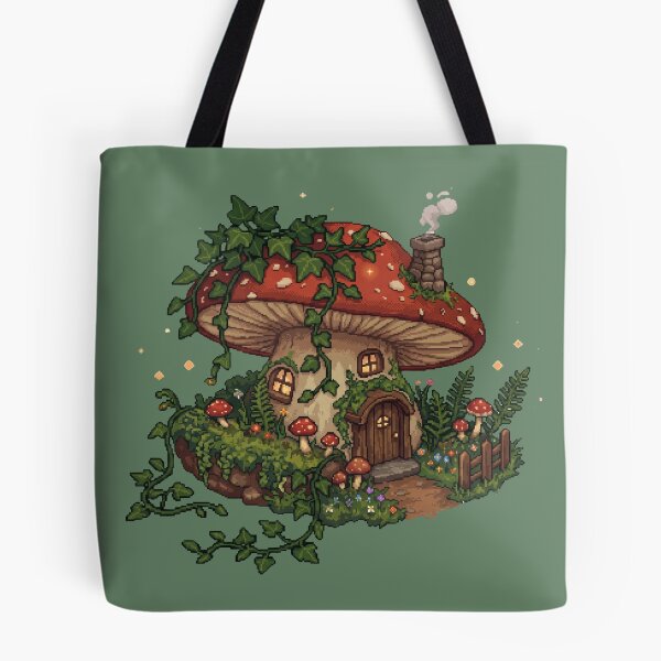 Item preview, Mushroom Cottage - Pixel Art designed and sold by Potato Quality Prints.
