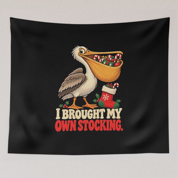 Item preview, Pelican Christmas Humor - I Brought My Own Stocking designed and sold by MOTIFOLK.