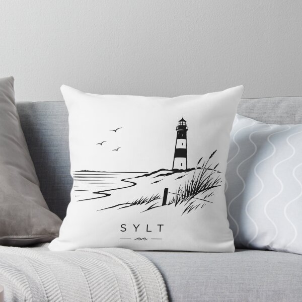 Item preview, Sylt Lighthouse in the Dunes - Minimalist North Sea Line Art designed and sold by Print-Zoo.