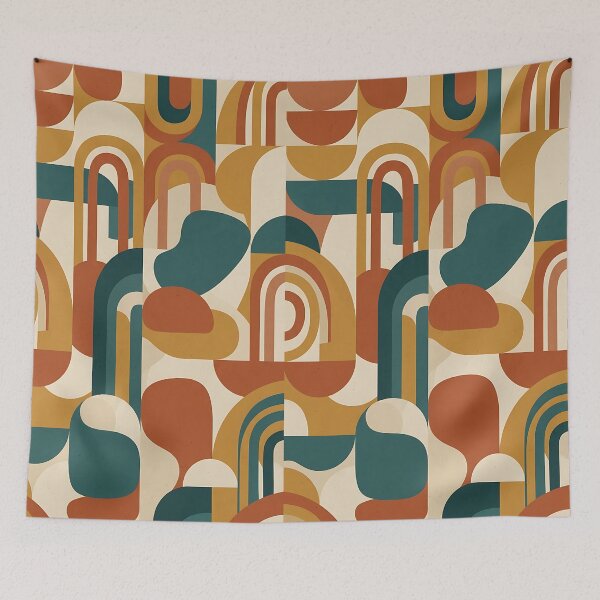 Item preview, Modernist Geometric Arches And Shapes Pattern designed and sold by wallpapersarts.