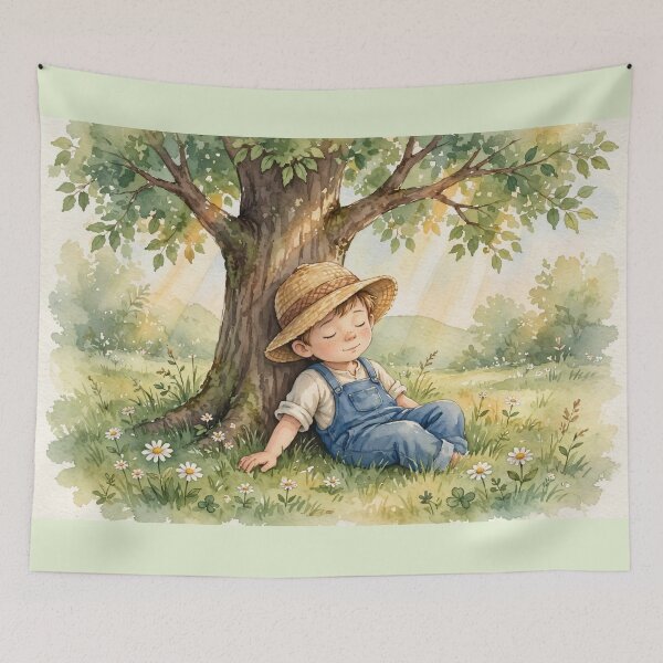 Item preview, Peaceful Nap Under the Tree.Summer Dream Boy. designed and sold by Deepsleepstudio.