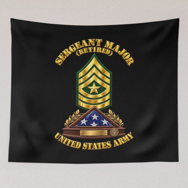 Item preview, Sergeant Major - SGM - Retired  - Shadow Box Flag - 3D - Transparent designed and sold by Military Insignia Products.
