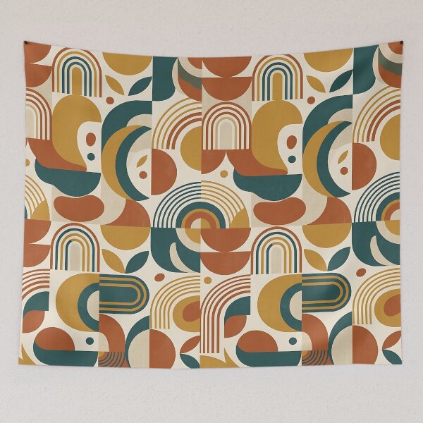 Item preview, Modernist Geometric Arches And Shapes Pattern designed and sold by wallpapersarts.