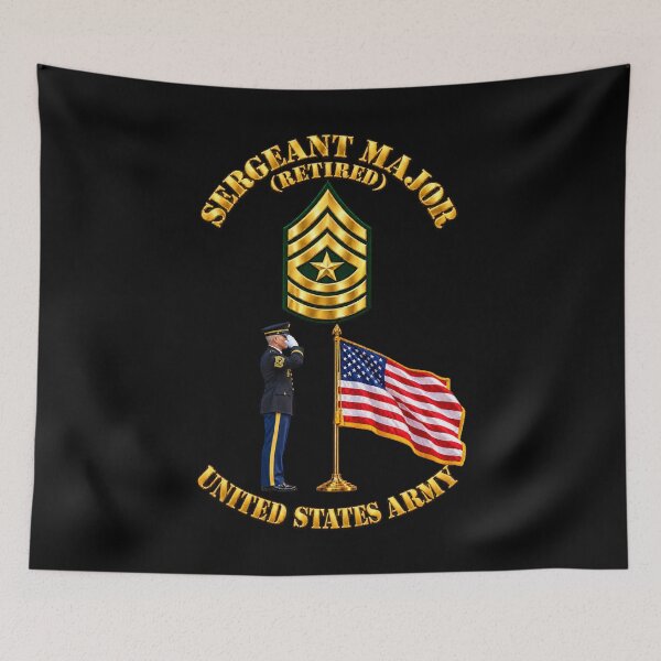 Item preview, Sergeant Major - SGM - Retired  - SGM Saluting Flag - 3D - Transparent designed and sold by Military Insignia Products.