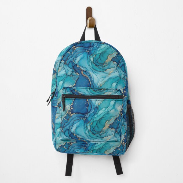 Item preview, Luxury Sapphire Blue Fluid Ink Pattern designed and sold by wallpapersarts.