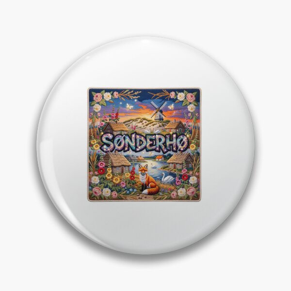 Item preview, Sonderho Denmark Fano Island Thatched Village Magic Embroidered Tapestry Sticker designed and sold by Imaginarium of Chaos falcon88 .