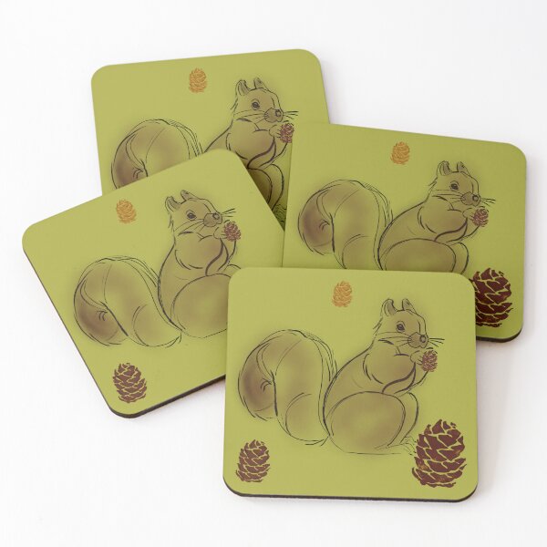 Item preview, Squirrels & Pine Cones – Vintage Forest Pattern 36 designed and sold by StefanStudioArt.