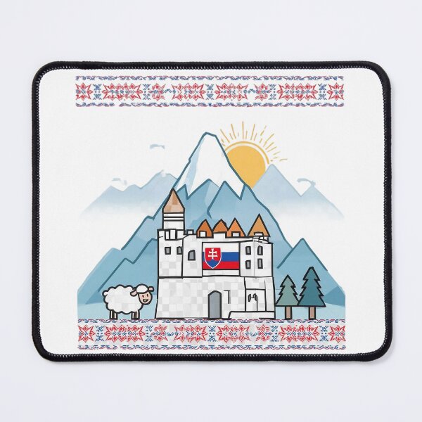 Item preview, Slovakia Castle Mountains Sheep Folk Heritage Travel Design. designed and sold by The-T-In-Retro.
