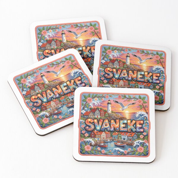Item preview, Svaneke Denmark Bornholm Harbor Village Sunrise Magic Embroidered Tapestry Sticker designed and sold by Imaginarium of Chaos falcon88 .