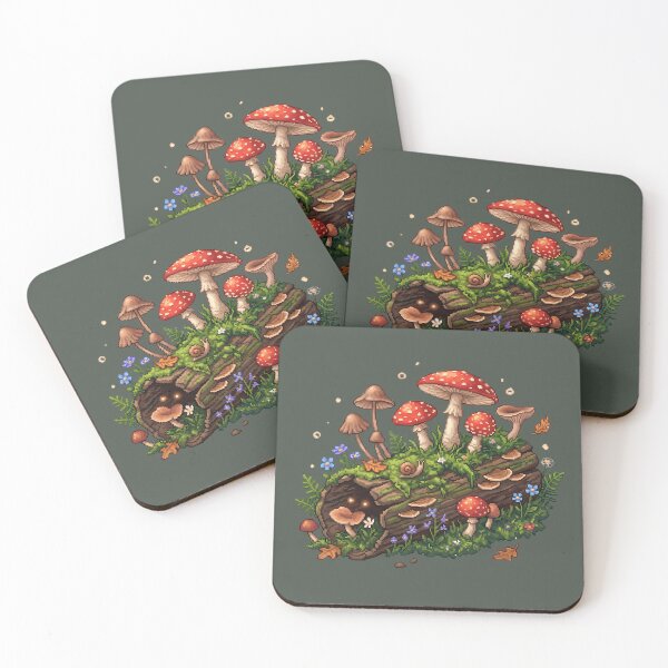 Item preview, Forest Mushrooms - Pixel Art designed and sold by Potato Quality Prints.