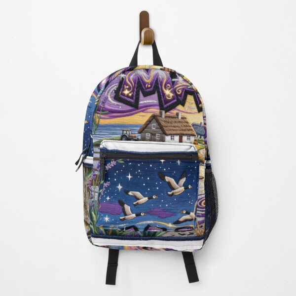 Item preview, Mando Denmark Wadden Sea Tidal Island Village Magic Embroidered Tapestry Sticker designed and sold by Imaginarium of Chaos falcon88 .