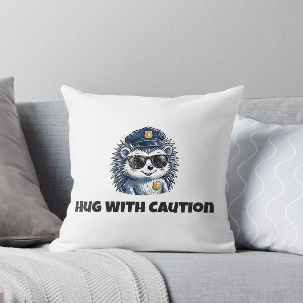 Item preview, Hug With Caution Funny Hedgehog Police Design designed and sold by Wild Shades.