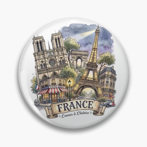 Item preview, Paris France Vintage Travel Illustration designed and sold by EdwinkOne.