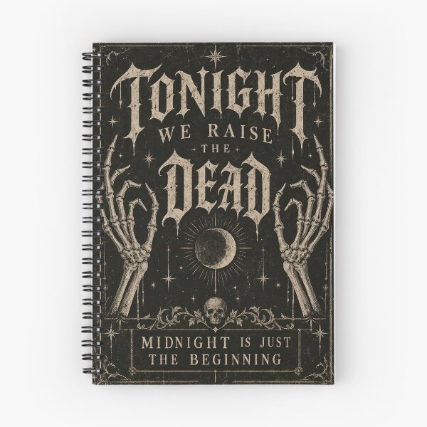 Item preview, Tonight We Raise the Dead – Midnight Is Just the Beginning, Gothic Halloween Typography designed and sold by Jandedan.
