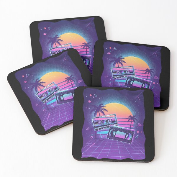 Item preview, Retro Cassette VHS Neon Sunset 80s Synthwave Nostalgia Design. designed and sold by The-T-In-Retro.