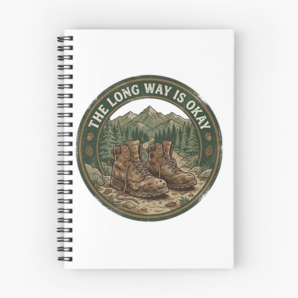 Item preview, The Long Way Is Okay Hiking Boots Vintage Badge designed and sold by Sanan Israyilli.