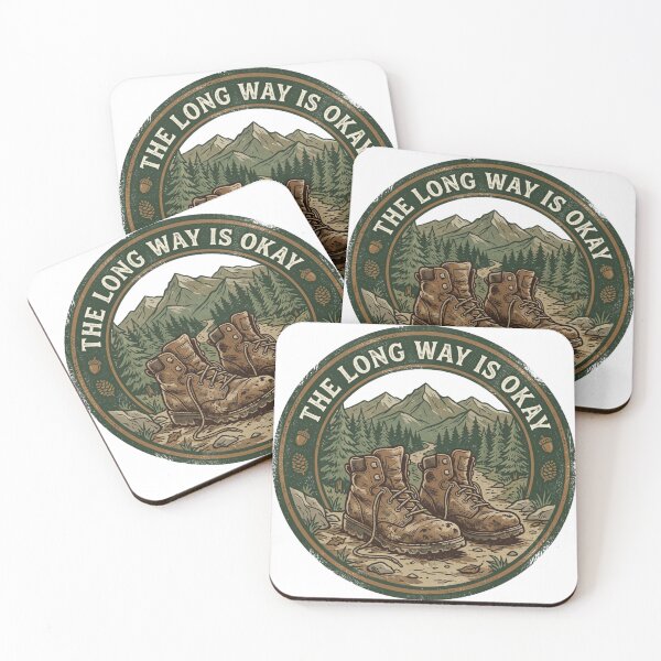 Item preview, The Long Way Is Okay Hiking Boots Vintage Badge designed and sold by Sanan Israyilli.