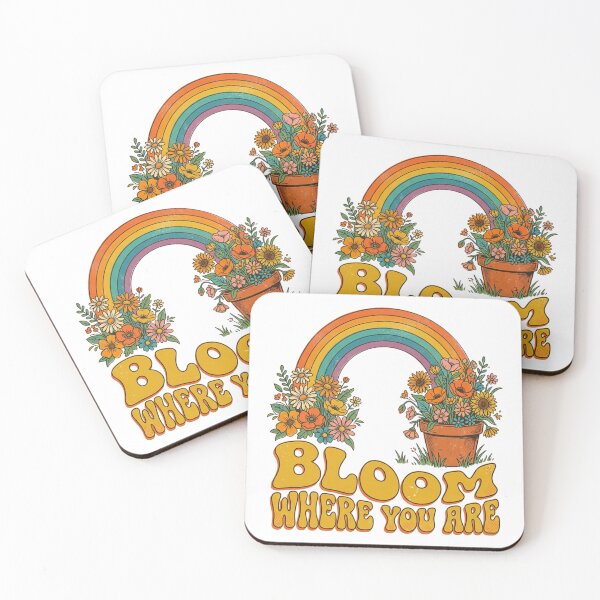 Item preview, Bloom Where You Are Retro Rainbow Floral Design designed and sold by Sanan Israyilli.
