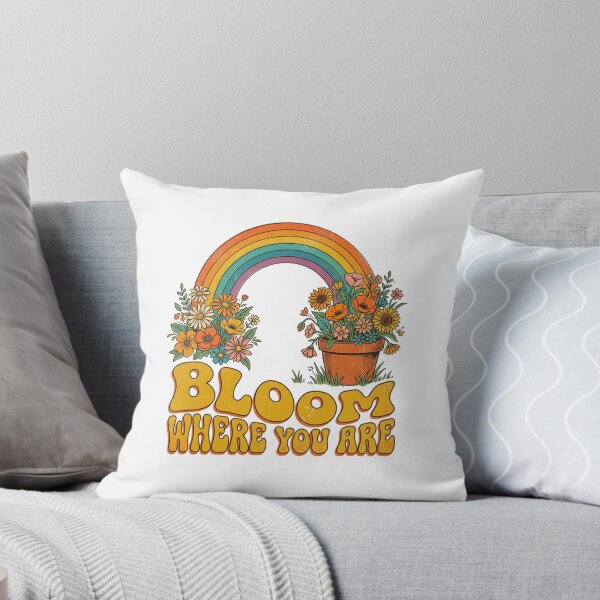 Item preview, Bloom Where You Are Retro Rainbow Floral Design designed and sold by Sanan Israyilli.