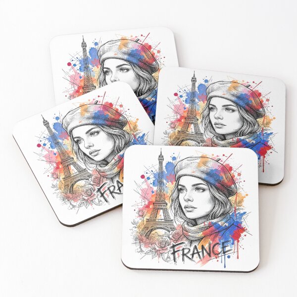 Item preview, French Art Portrait with Parisian Beret designed and sold by EdwinkOne.