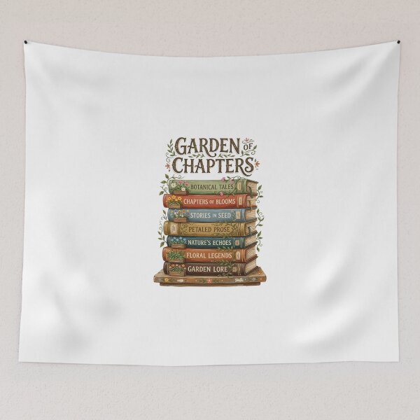 Item preview, Garden of Chapters Vintage Floral Book Stack Design designed and sold by Sanan Israyilli.