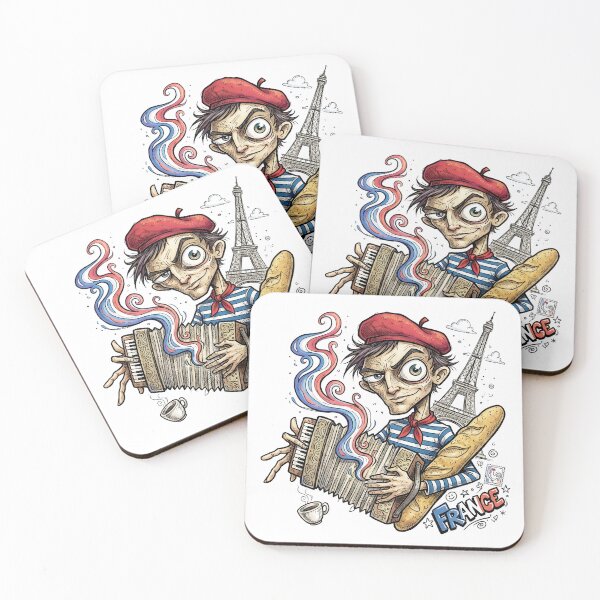 Item preview, Funny French Cartoon with Accordion and Baguette designed and sold by EdwinkOne.