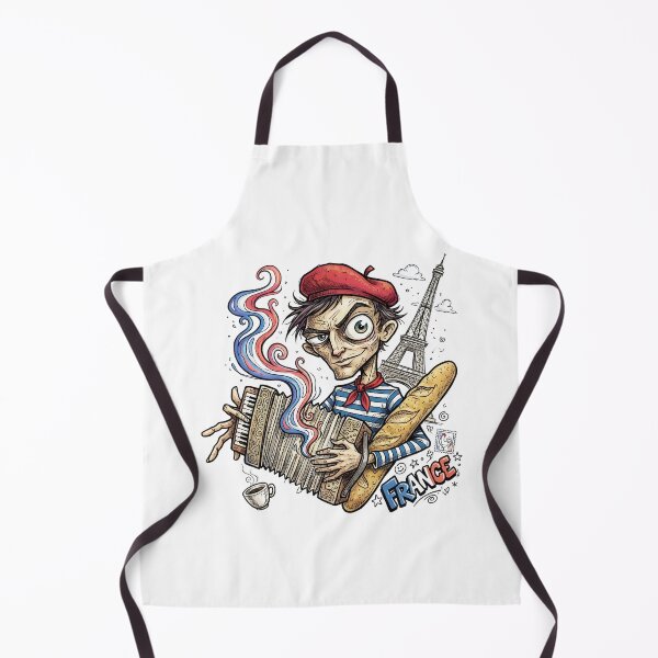 Item preview, Funny French Cartoon with Accordion and Baguette designed and sold by EdwinkOne.