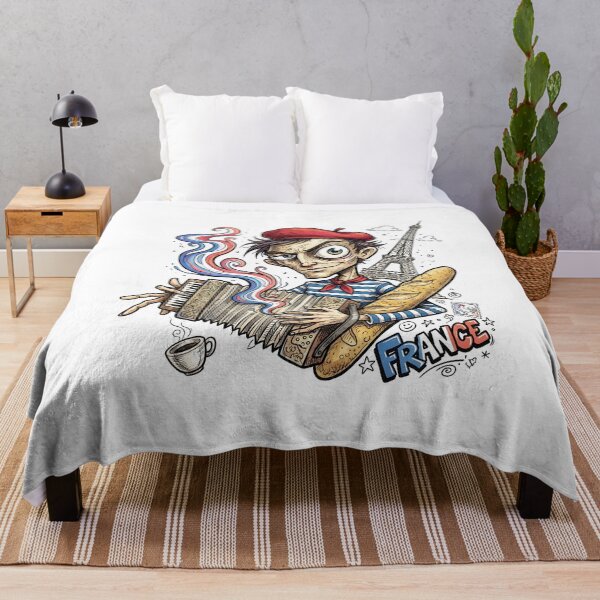 Item preview, Funny French Cartoon with Accordion and Baguette designed and sold by EdwinkOne.