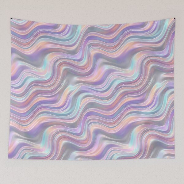 Item preview, Modern Liquid Iridescent Waves Seamless Pattern designed and sold by wallpapersarts.