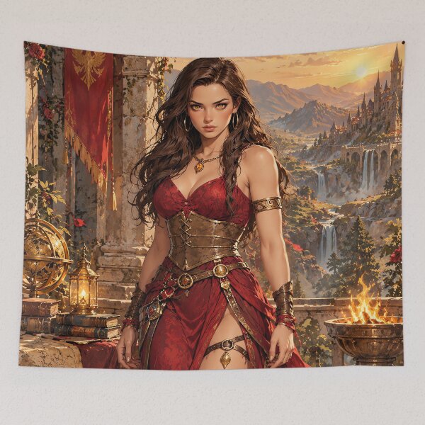 Item preview, Crimson Enchantress – Fantasy Warrior Princess designed and sold by Curio Meridian.