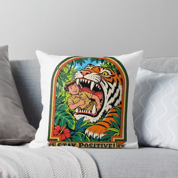 Item preview, Stay Positive Tiger Jungle Adventure – Retro Vintage Safari Motivational Graphic designed and sold by ryanss.
