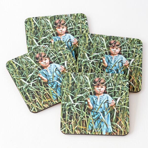 Item preview, Young Indigenous Girl Standing in Tall Grass – Painterly Art designed and sold by celinebisson.