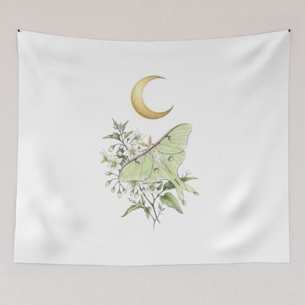 Item preview, Botanical Luna Moth and Crescent Moon designed and sold by Rahat3344.