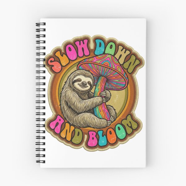 Item preview, Slow Down And Bloom Retro Sloth Mushroom Design designed and sold by Sanan Israyilli.