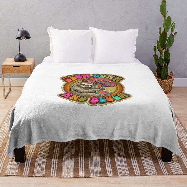 Item preview, Slow Down And Bloom Retro Sloth Mushroom Design designed and sold by Sanan Israyilli.