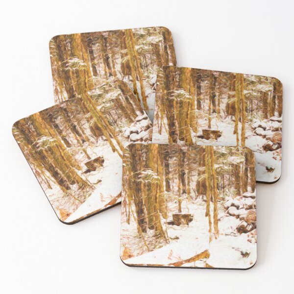 Item preview, Winter Woodland – Snowy Forest in Painterly Style designed and sold by celinebisson.