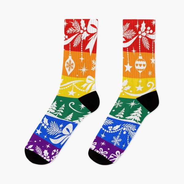 Item preview, Rainbow Pride Flag with Christmas Holiday Doodles designed and sold by Travelslightly.
