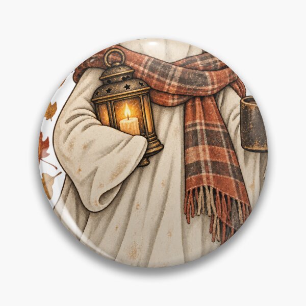 Item preview, Cozy Lantern Ghost Autumn Leaves Halloween designed and sold by ParkersForge.