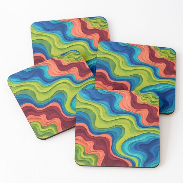 Item preview, Colorful Abstract Terraced Landscape Background designed and sold by frumixart.