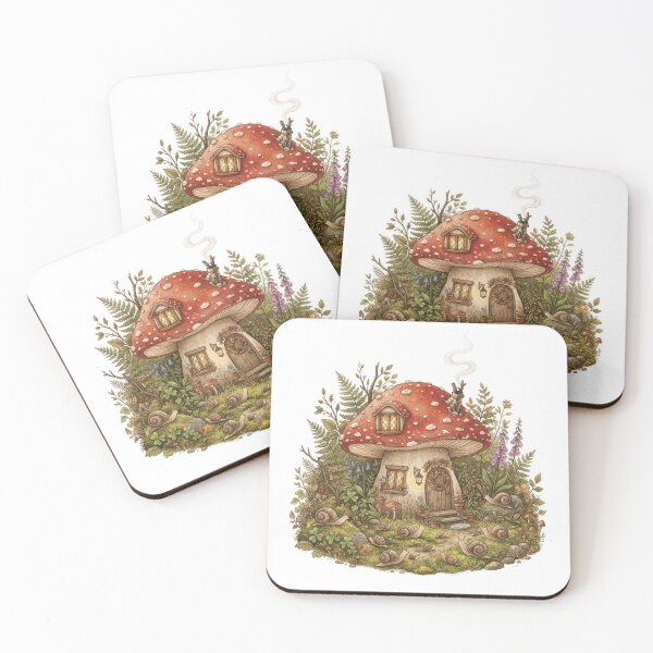 Item preview, Cozy Mushroom House With Friendly Snails designed and sold by Rahat3344.