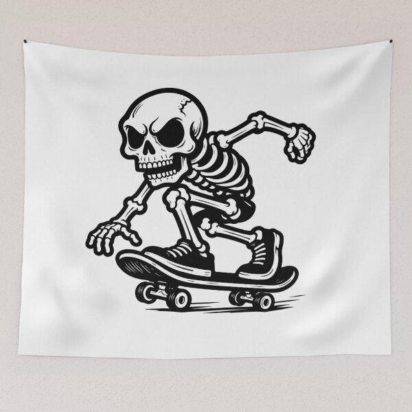 Item preview, Skateboarding Skeleton – Black and White Street Art designed and sold by Good_Things.