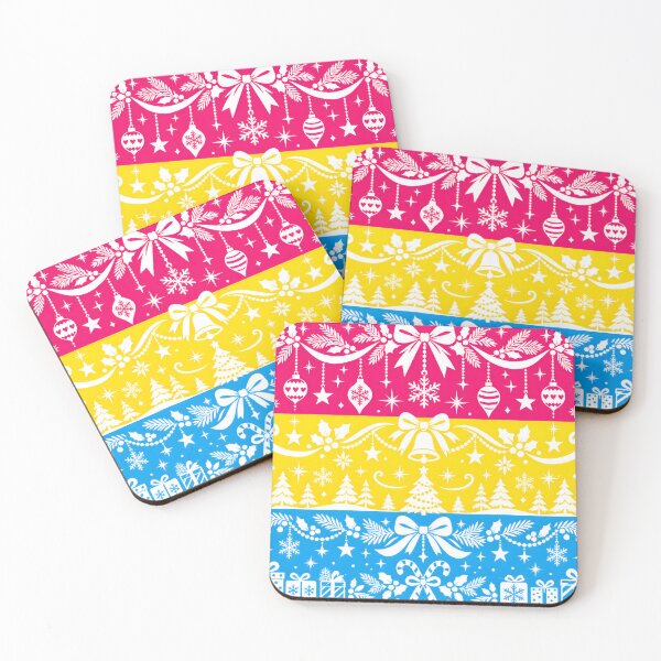 Item preview, Pansexual Pride Flag with Christmas Holiday Doodles designed and sold by Travelslightly.