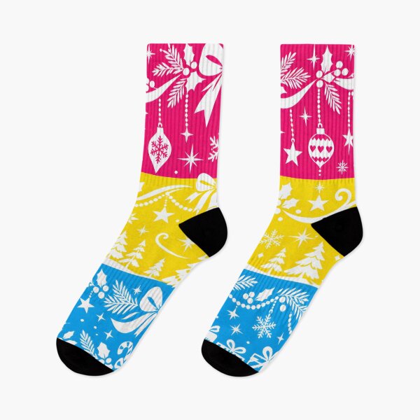 Item preview, Bandera del orgullo pansexual con dibujos navideños. designed and sold by Travelslightly.