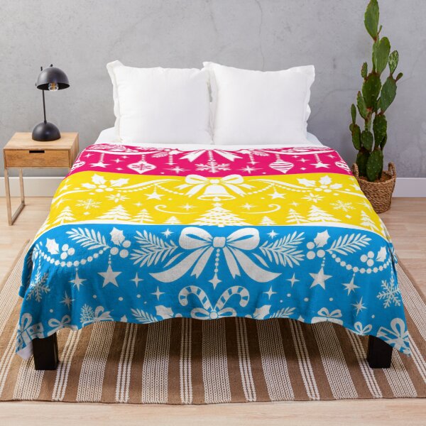 Item preview, Pansexual Pride Flag with Christmas Holiday Doodles designed and sold by Travelslightly.