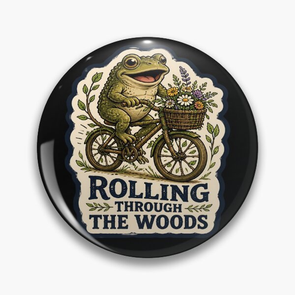 Item preview, Rolling Through The Woods Funny Cottagecore Toad Bicycle designed and sold by PozivoPlus.