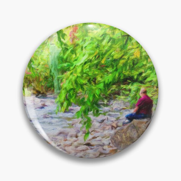 Item preview, Peaceful Forest Stream – Colorful Painterly Nature Art designed and sold by celinebisson.