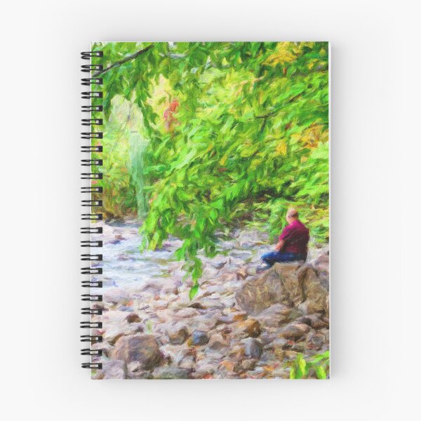 Item preview, Peaceful Forest Stream – Colorful Painterly Nature Art designed and sold by celinebisson.