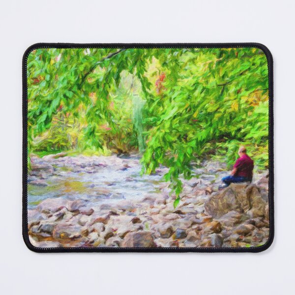 Item preview, Peaceful Forest Stream – Colorful Painterly Nature Art designed and sold by celinebisson.