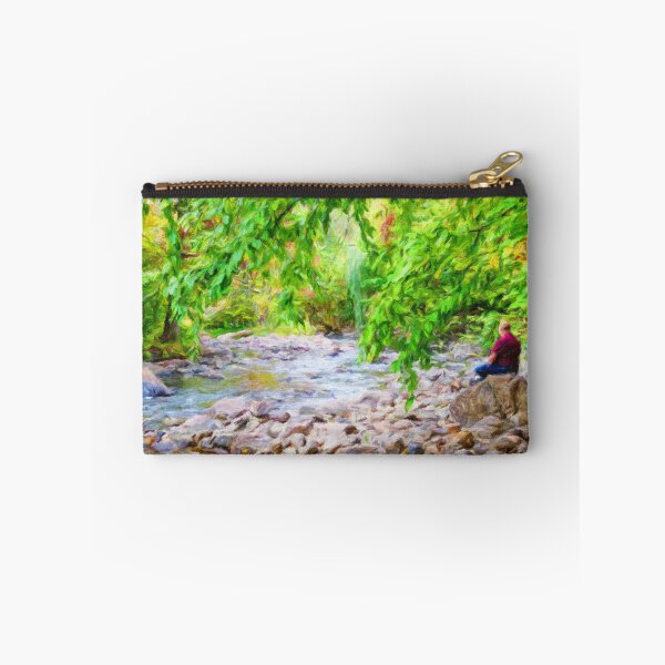 Item preview, Peaceful Forest Stream – Colorful Painterly Nature Art designed and sold by celinebisson.