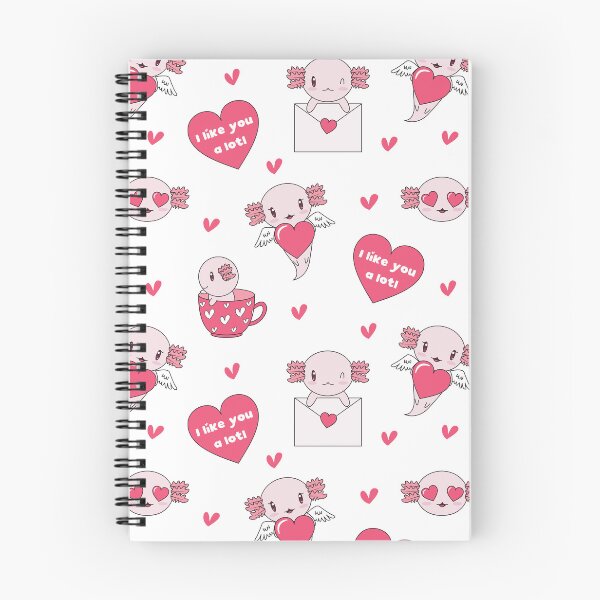 Item preview, Cute Valentine Axolotl Pattern I Like You  designed and sold by MalwasBasket.